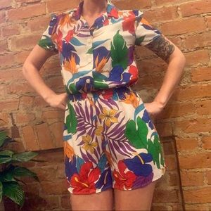 Vintage Tropical Romper | Fits a size small
